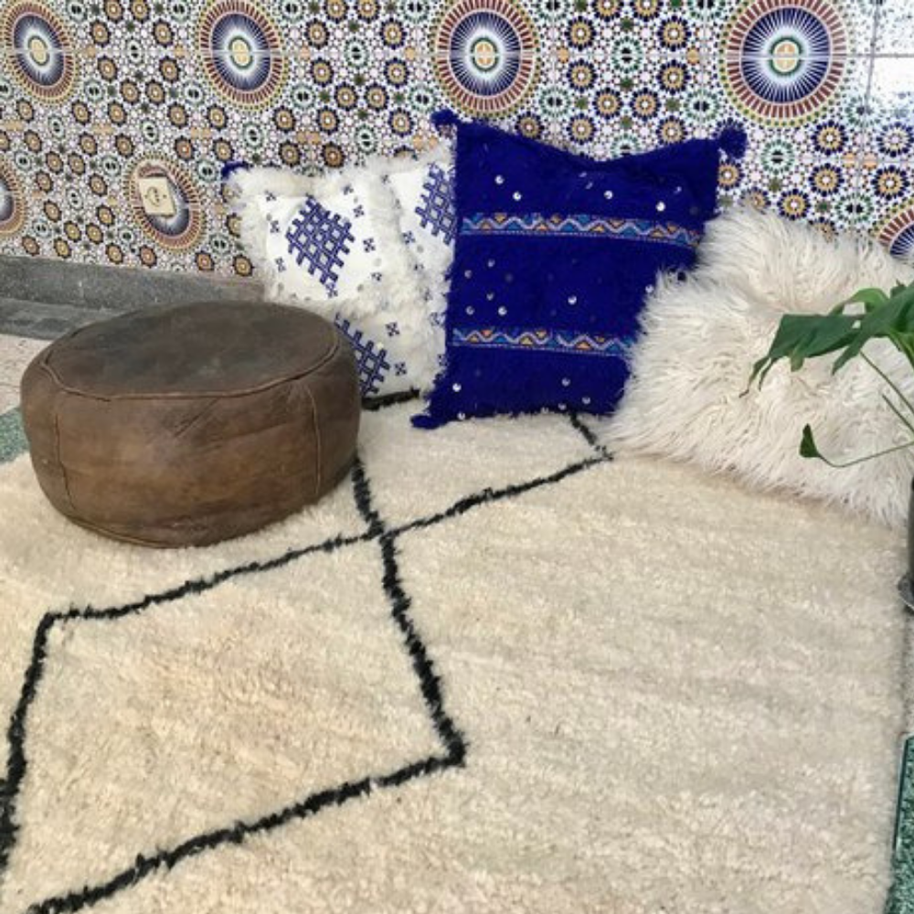 Moroccan Rug Hand-Woven Berber Carpet Area Rug Wool Carpet