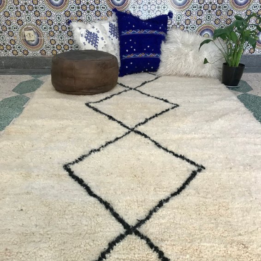 Moroccan Rug Hand-Woven Berber Carpet Area Rug Wool Carpet