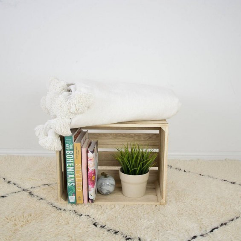 Moroccan Handmade Blanket Covered Wool Berber White blanket