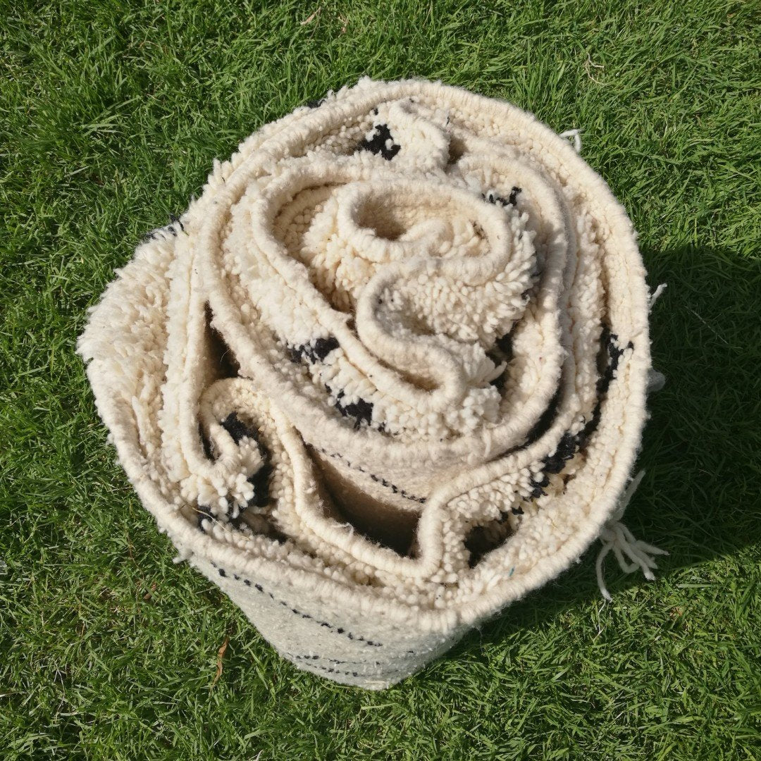 Moroccan Handmade Rug, Berber Carpet, Wool Rug, Beni ourain style, Area rug