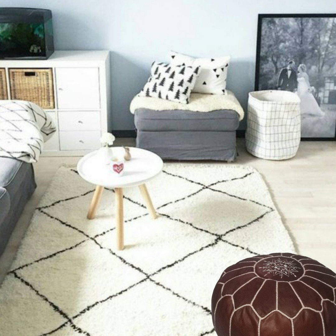 Moroccan Rug Hand-Woven Berber Carpet Wool Area Rug Wool Carpet