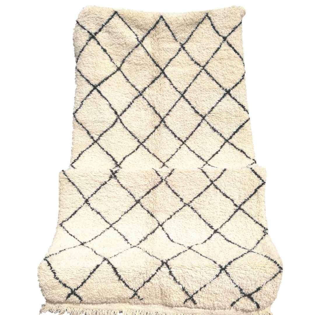Moroccan Handmade Rug, Berber Carpet, Wool Rug, Beni ourain style, Area rug